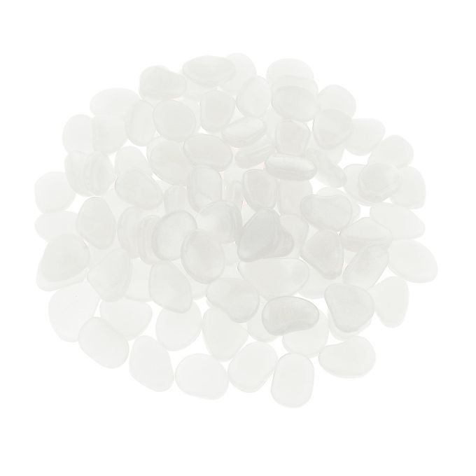 100PCS Glow In The Dark Garden Pebbles  Glowing For Indoor White
