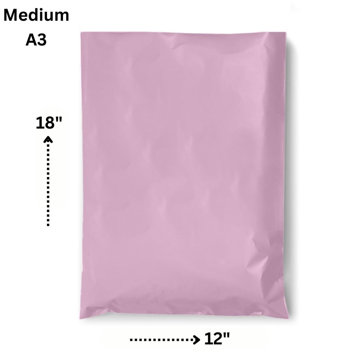 Baby Pink Courier Bags /Courier Nylons/Poly Mailer-Inv Pocket 25pcs-A3-Medium-30x48cm-12/18 Inches