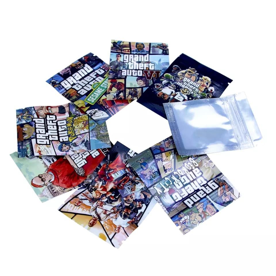 Zip Lock Grand Theft Mylar Packaging Bags