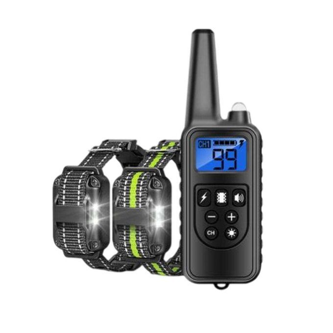 Rechargeable Remote Training Shock Collar For 3 Dogs LCD Grey Green