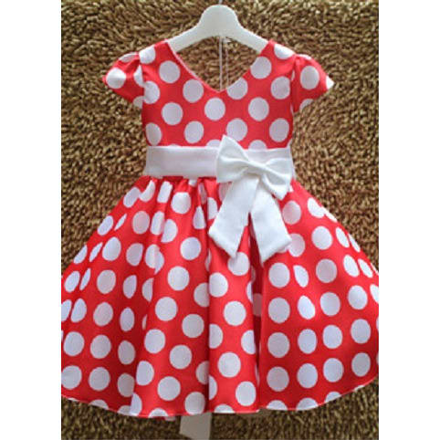 Polka Dot Girls Party Dress - Red