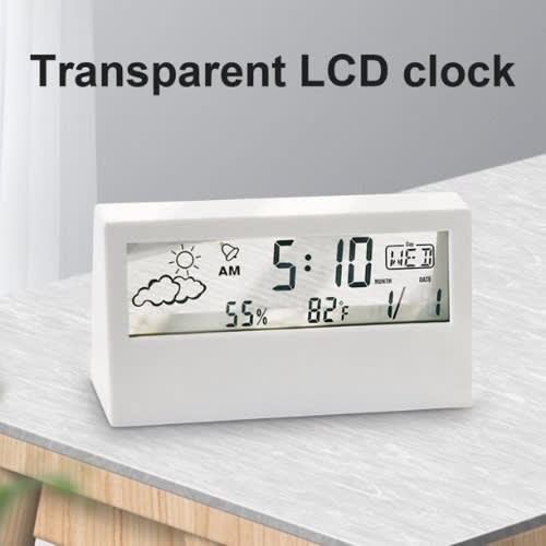 Transparent Alarm Clock - White