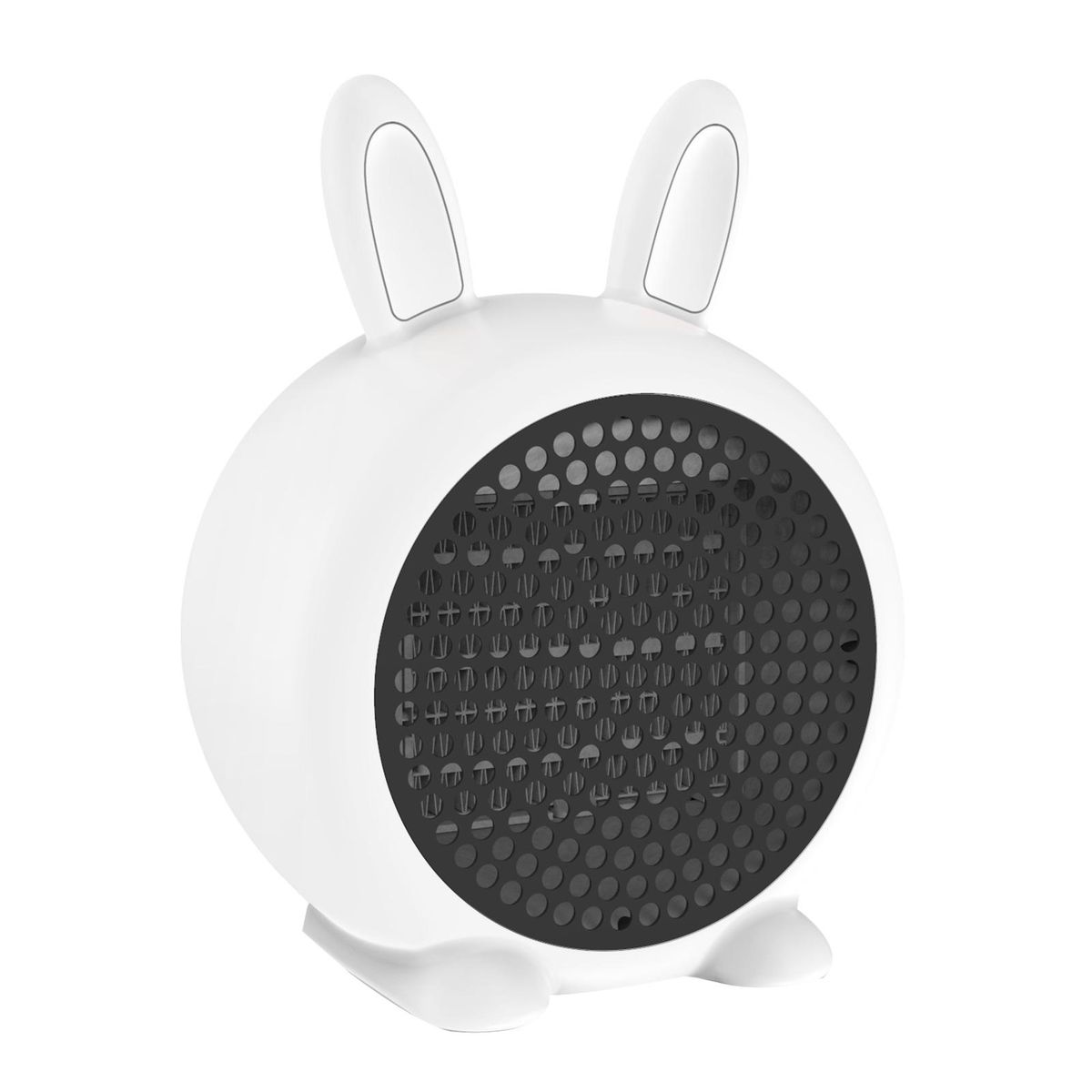 Mini Rabbit Design Small Portable 800W Electric Space Heater Tip-Over Switch and Overheat Protection Sensor Low High Grade Usded in  Room Office Working Desk  Kitchen  Den White UK