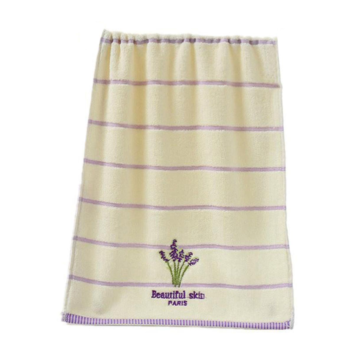 Washcloth Simple Lavender Striped Print Face Towel White
