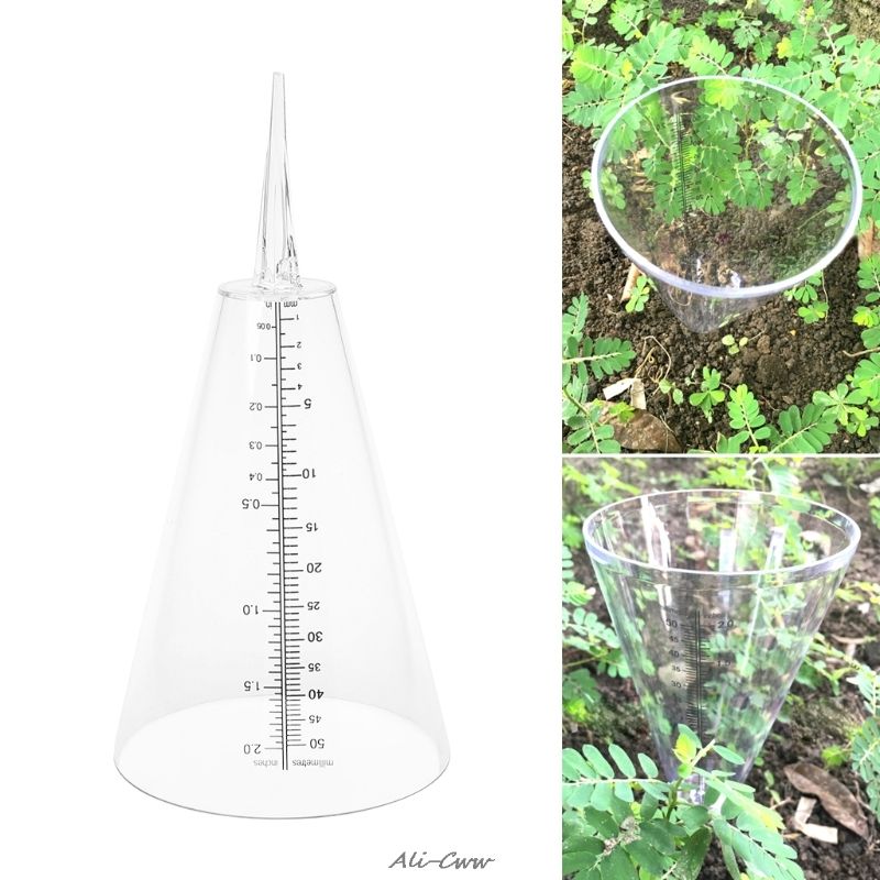 Conical Rain Gauge Plastic Clear Outdoor Home Garden