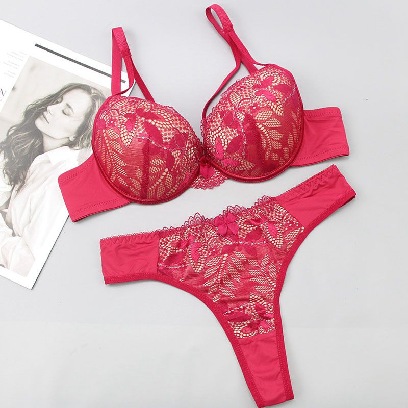 2021 New Lace Embroidery Bra Sets Women  Underwear 32/70 34/75 /36/80 38/85