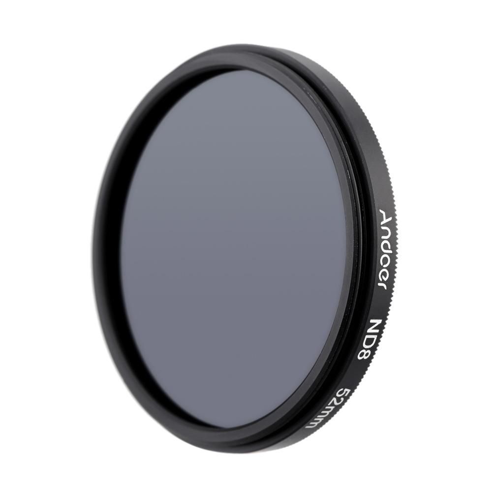 Andoer 52mm UV+CPL+ND8 Circular Filter Kit Circular Polarizer Filter ND8 Neutral Density Filter with Bag for Nikon Canon Pentax Sony DSLR Camera
