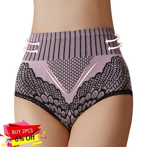 Women's Briefs Comfortable Women Cotton Underpants Breathable High Waist Intimates Underwear Period Panties Female Lingerie(#style 2--color 1)