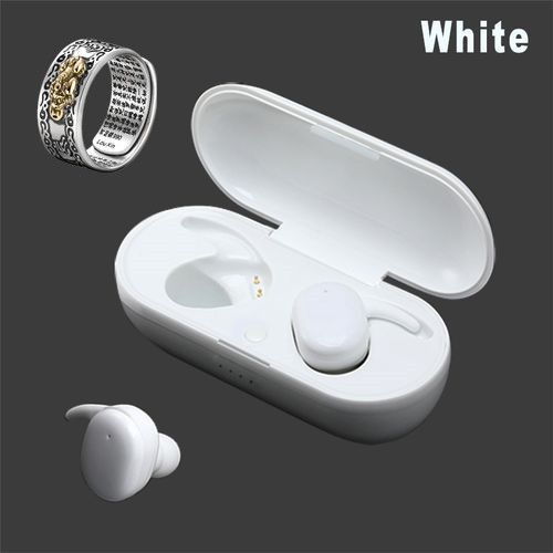 Fingerprint Touch Bluetooth Headset Noise-cancelling Stereo Headset + Rings