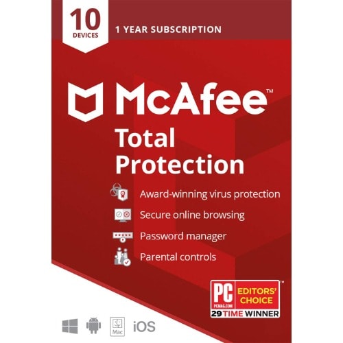 Total Protection 2021 Antivirus - 10 Devices  - pc/mac Download - 1 Years - Subscription