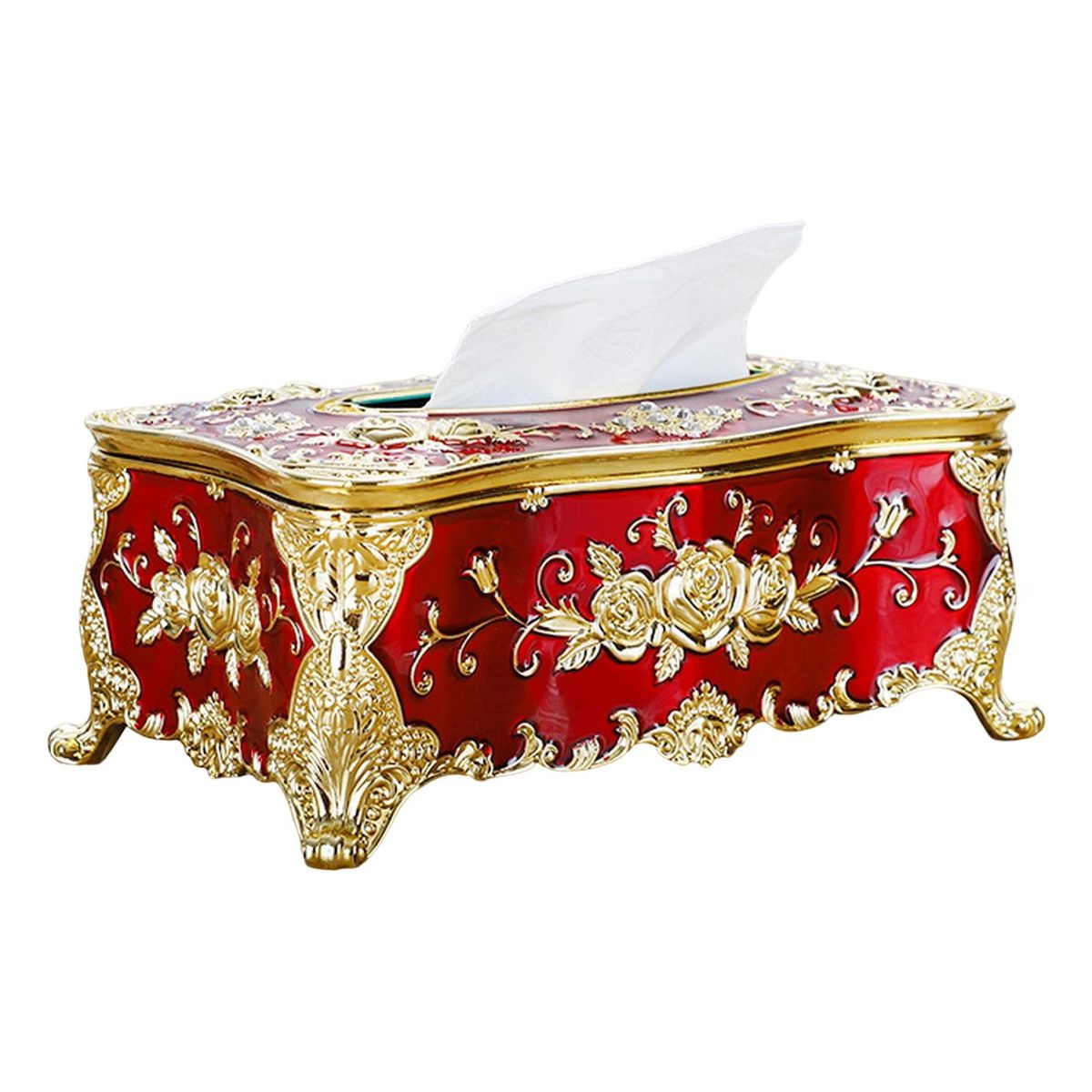 Napkin Organizer KTV Space-Saving Tissue Box Red