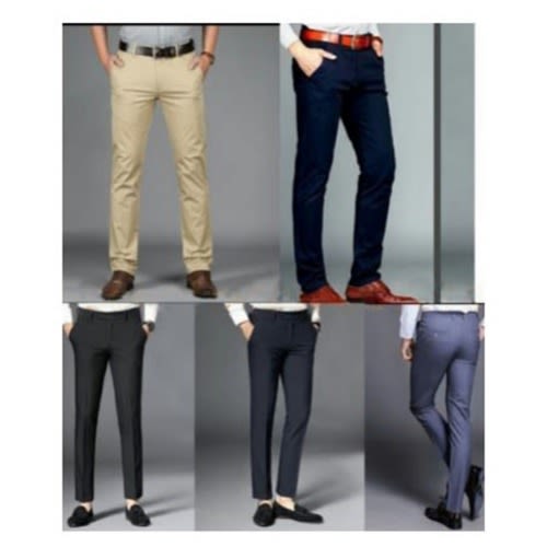 3 Pcs Smart Trousers & 2 Pcs Chinos For Men