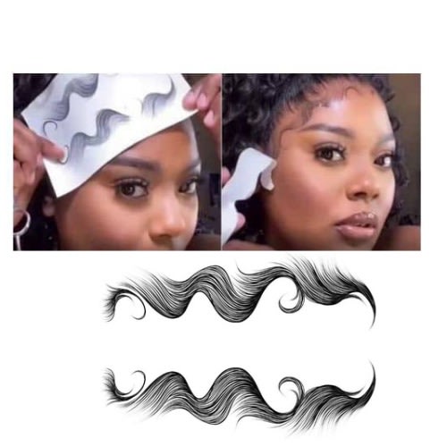 M-13 HD Wavy Curly Sticky Press-on Bang Temporal Tattoo Baby Hair Edges