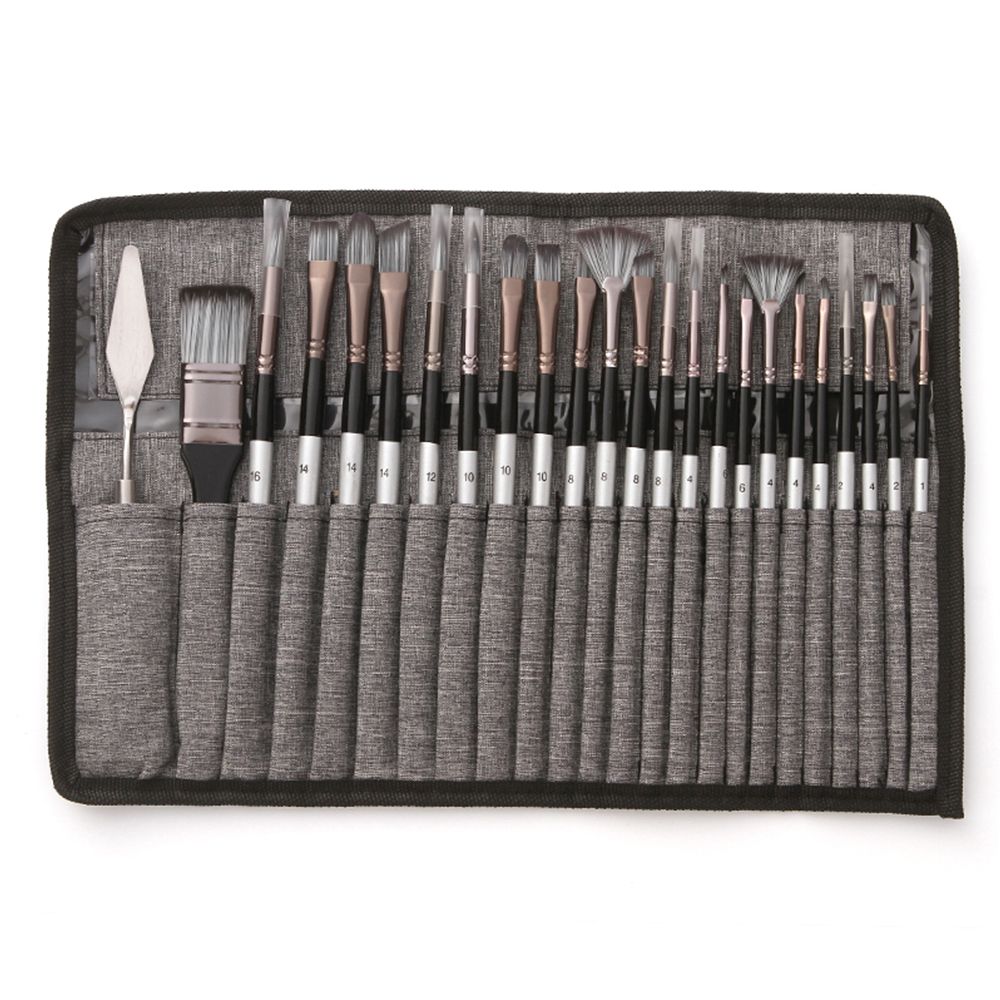 23pcs Different Sizes Paint Brushes Set Professional Nylon