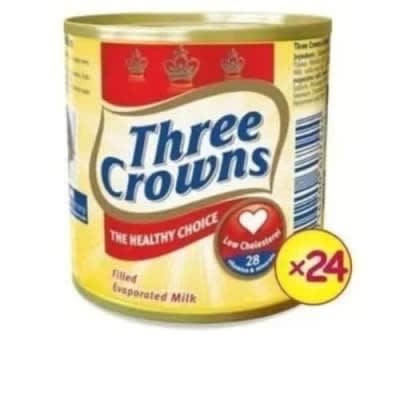 Three Crowns Evaporated Milk Tin - 150g X 24
