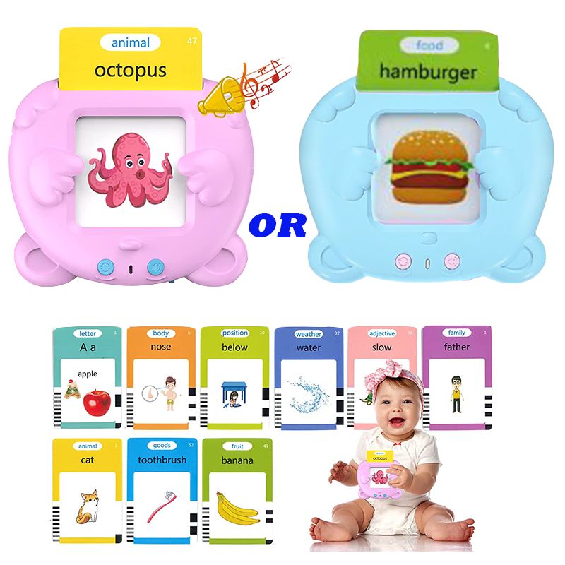 Kids Reading Talking Flash Cards - Pocket Vocab Pink - Blue