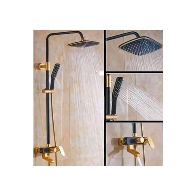 Black And Gold Standard Standing Shower