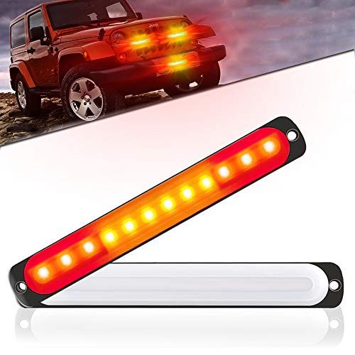 Sidaqi 2Pcs 12LEDS Emergency Strobe Light Red Yellow Red Ult