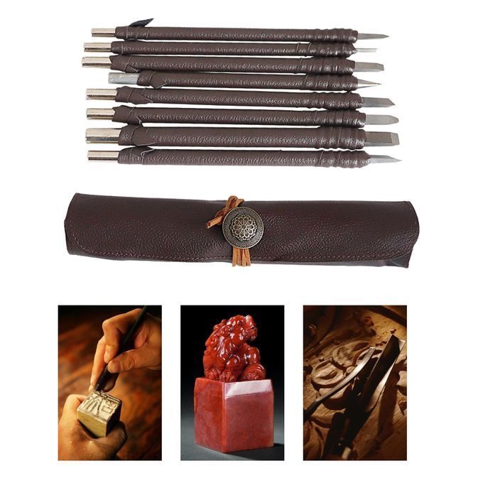 8pcs Wood Carving  Woodworking  Tool Stone Carver Flat