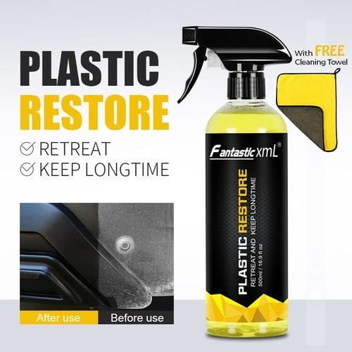 Car Plastic Restorer - Longtime Cleaning Agent Spray With Free Towel