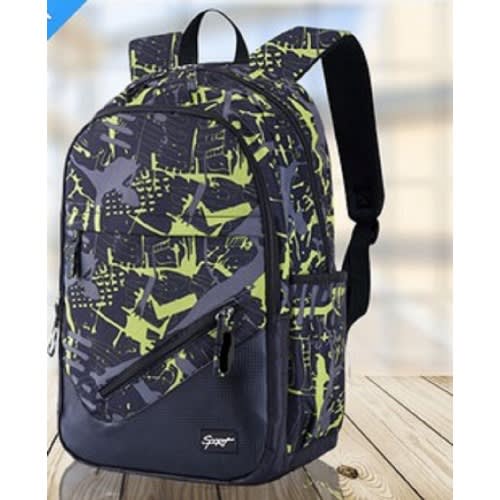 Teenagers Secondary School High Quality Splash Backpack School Bag- Large -lemon And Black