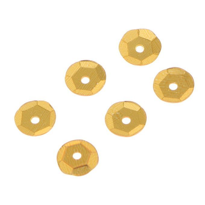 6mm Flowers Loose Cup Sequins Paillettes Sewing Wedding Yellow Gold