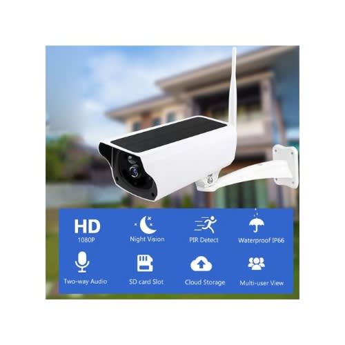 Outdoor Wifi 1080p Ip Camera Solar Power Energy Battery Security Bullet Cctv Pir P2p Wirel