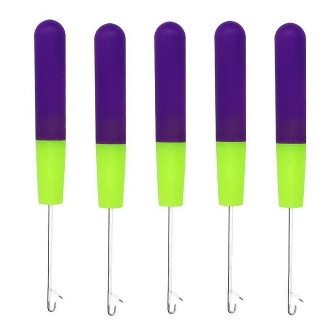 5 Packs 6in Latch Hook Crochet  For Braids Hair Extension Purple