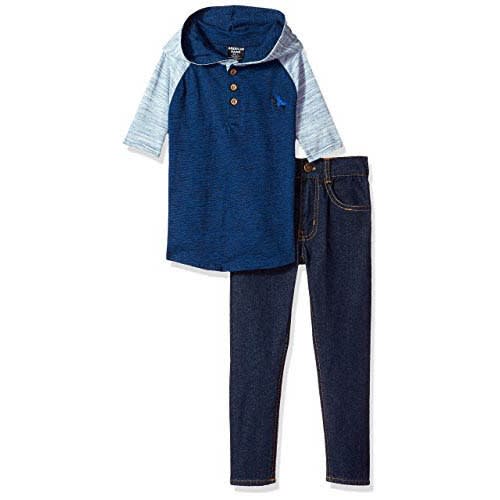 Hooded T-shirt And Jeans Set