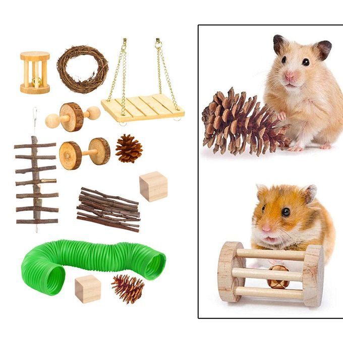Wood Chew Sticks Ball Toys For Small Pets Rabbit Hamster Guinea Parrot