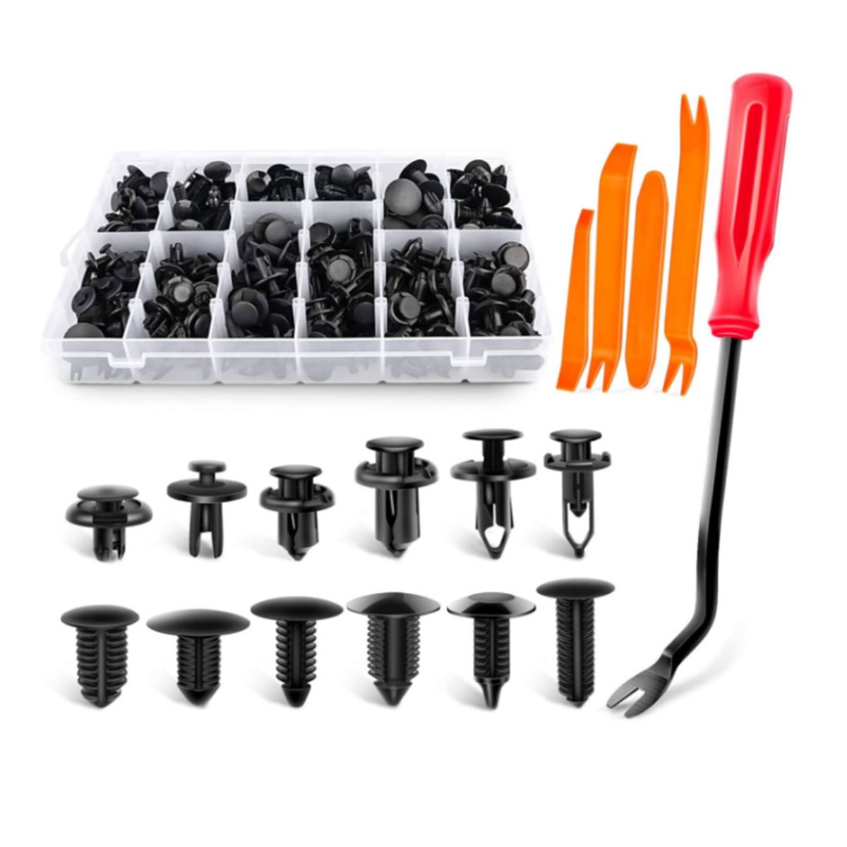 240Pcs Bumper Retainer Clips Plastic Rivets Car Fasteners