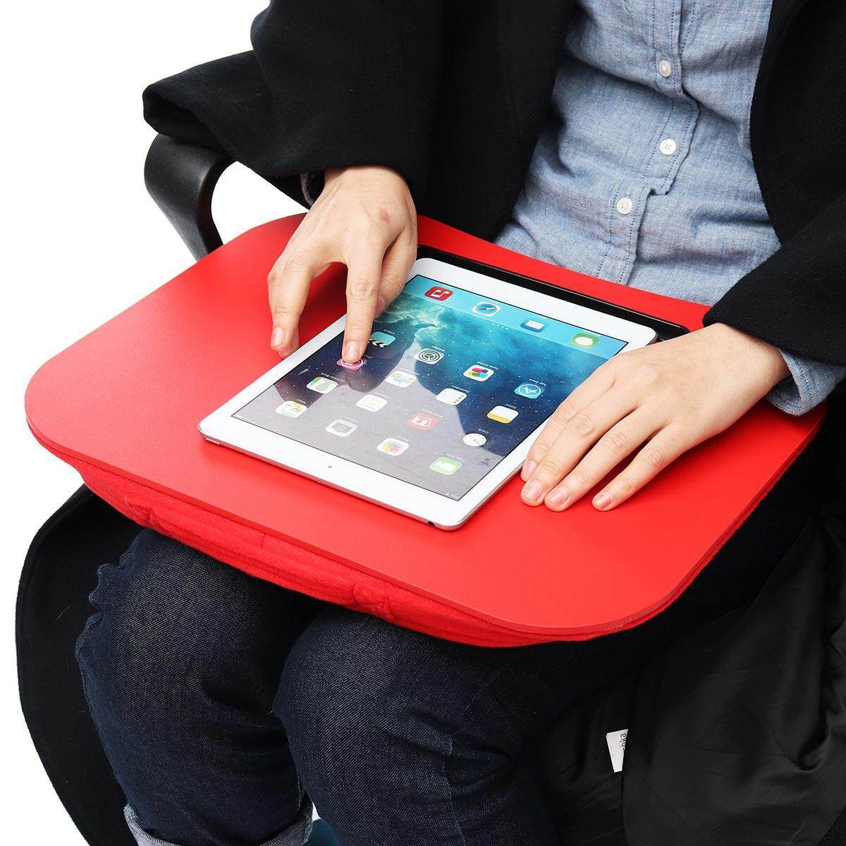2 X Laptop Tray Lap Desk Cushioned Portable Computer Reading Writing Table Red