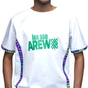 Arewa Ankara T-shirt (white)