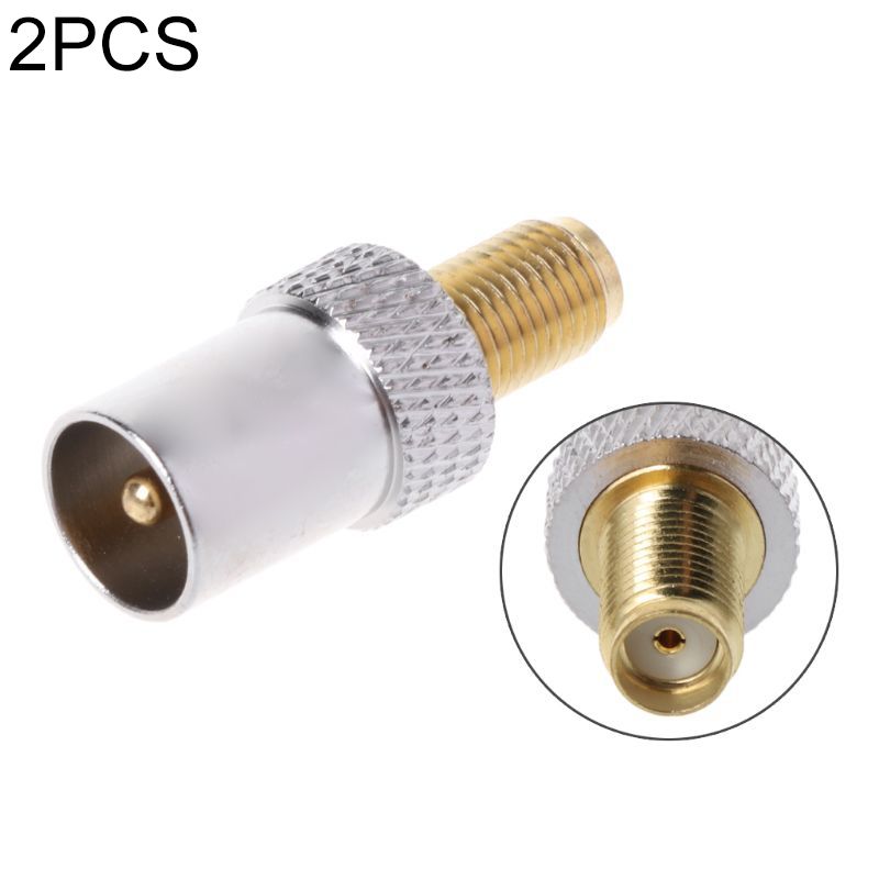 2 PCS SMA Female To TV IEC Male RF Connector
