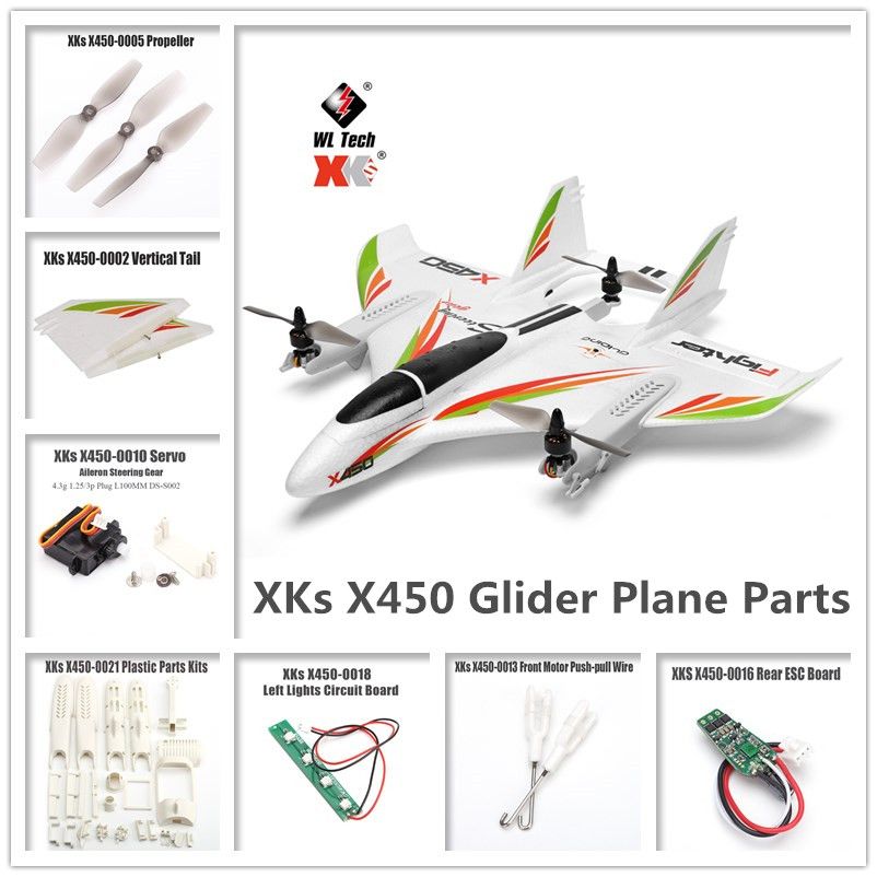 WLtoys XKS X450 RC Glider Plane Spare Parts Motor/Circuit Board/Servo/Tail Blades/Screw/Shell/Propeller/Receiver/ESC