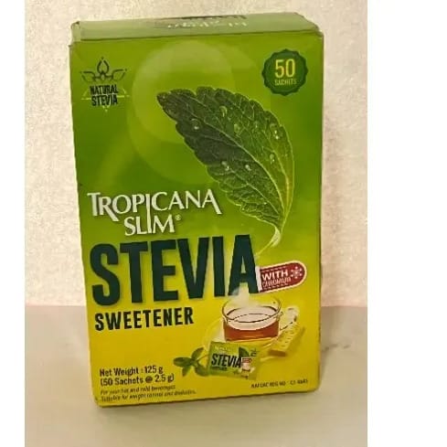 Tropicana Slim Stevia Sweetener - 125g - 50 Sachets