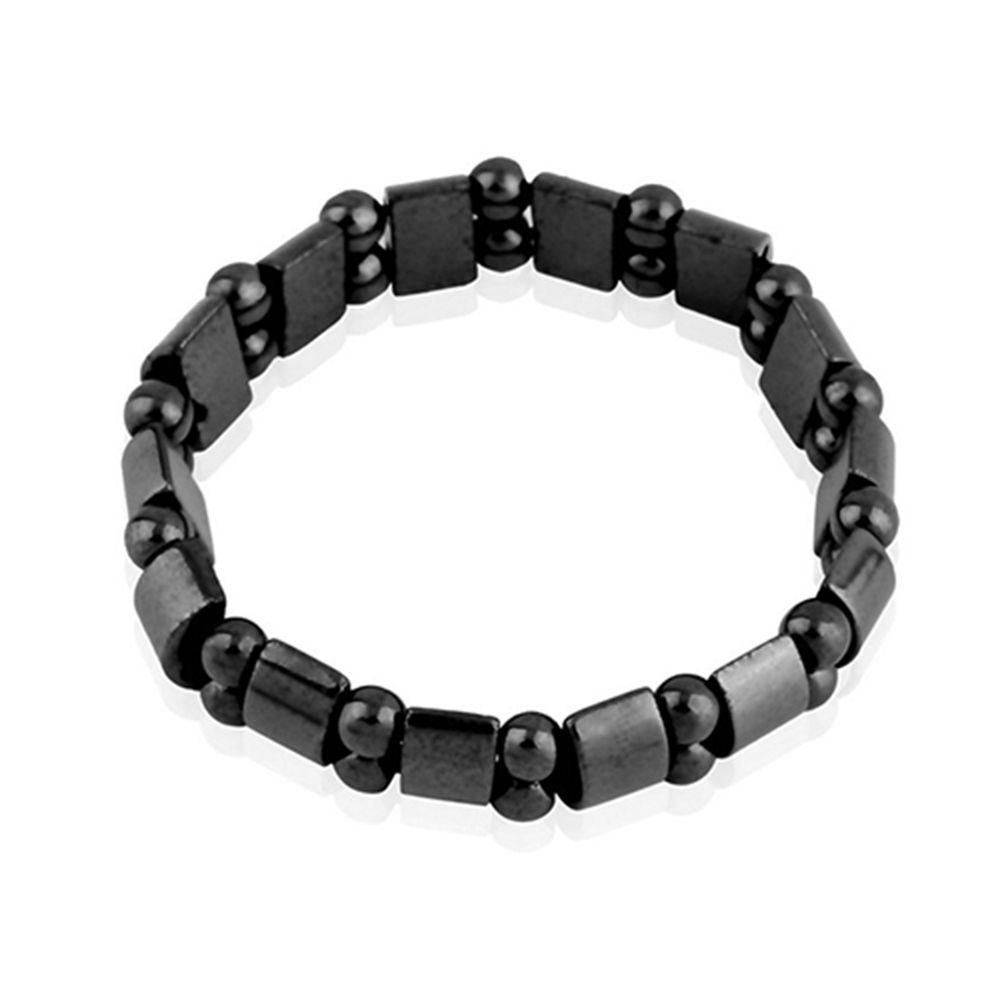1PC Black Magnetic Bracelet Hematite Healing Mens Womens Loose