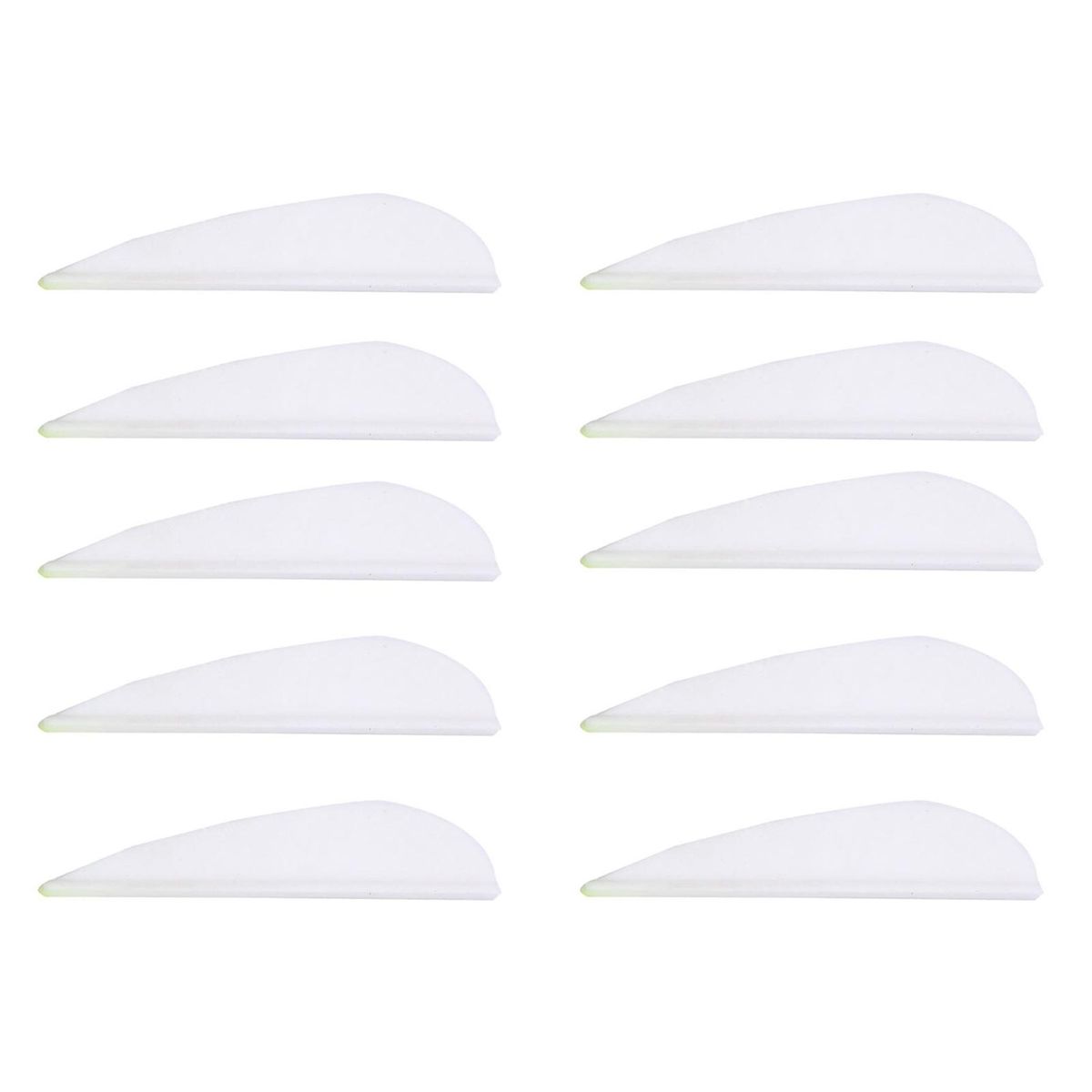 10Pcs Rubber Drop Feather Drop Shape Archery Feather White