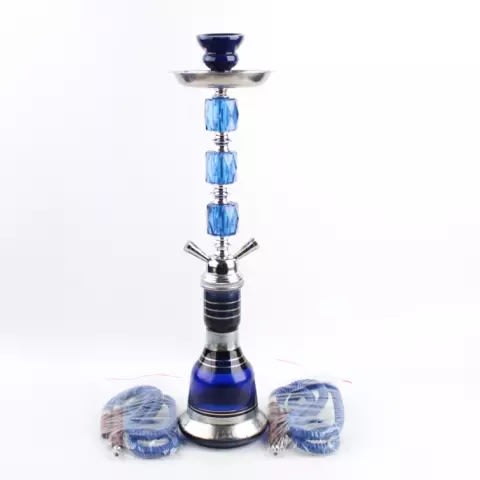 Fancy Double Hose Shisha Pot - Blue