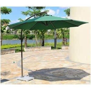 Outdoor Garden Patio Umbrella With Marble Base- Green