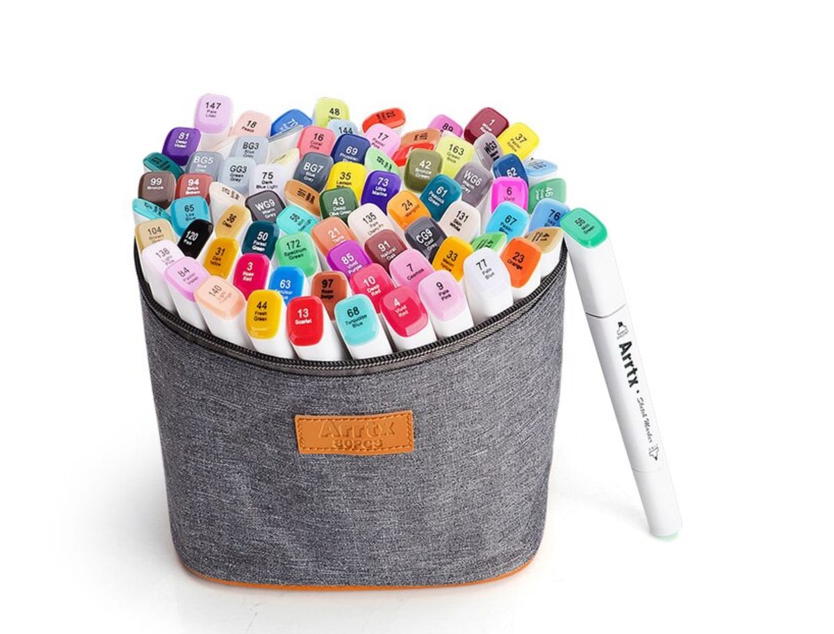 Arrtx 80 Colors Art Marker Pen Sketching + Carry Bag