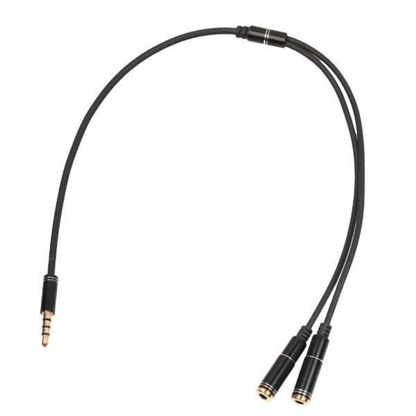 2x Headphone/Mic/Headset Splitter Cable One Jack Male To Double Female