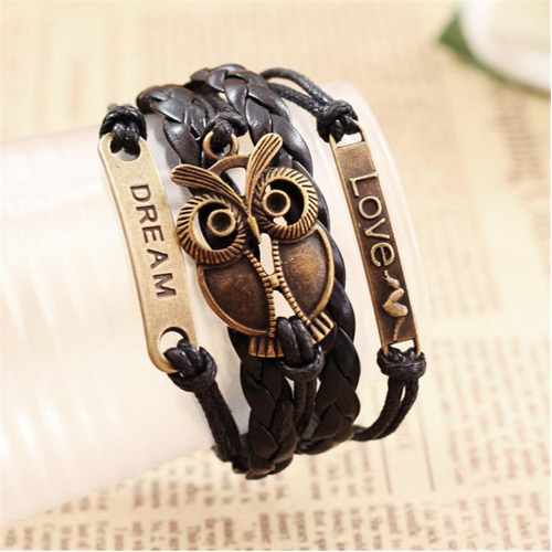 Love Dream Owl Bracelet - Black