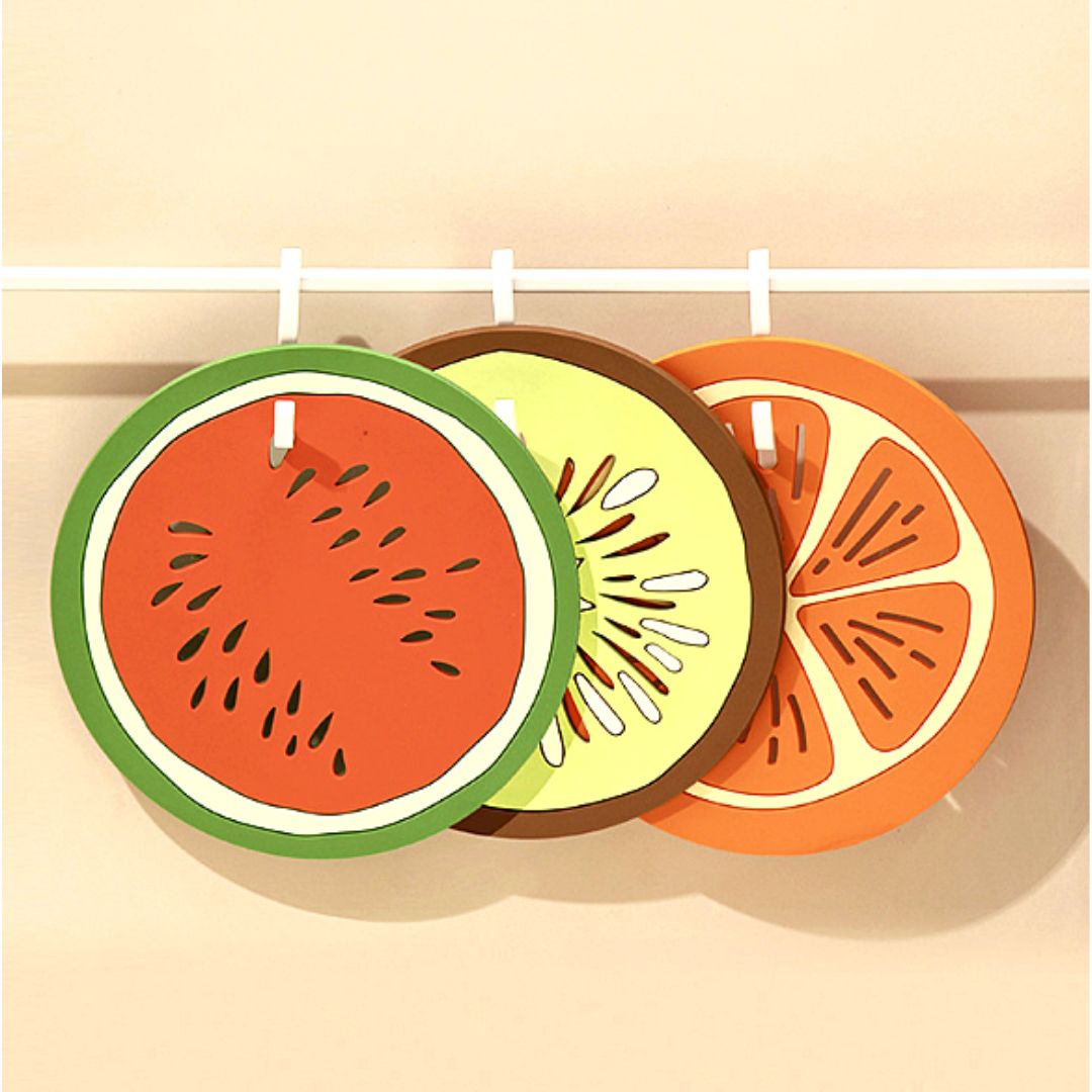 Silicone Fruit Cup Coaster - 3 Pieces