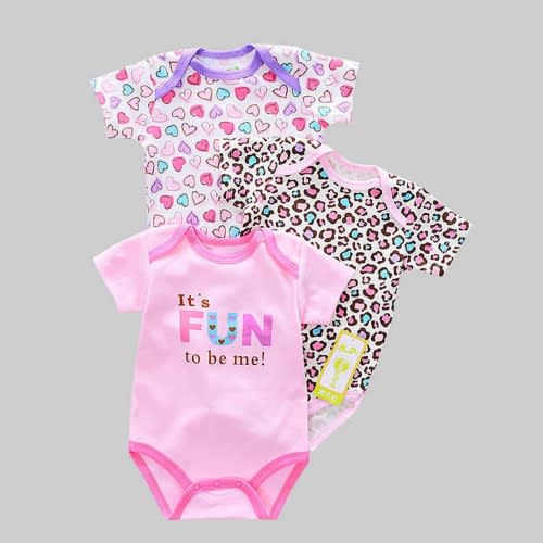 Baby Girl's "its Fun To Be Me" 3pcs Bodysuit Set