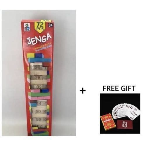 Jenga Wooden Game- 72 Pcs - big Size  Free Whot