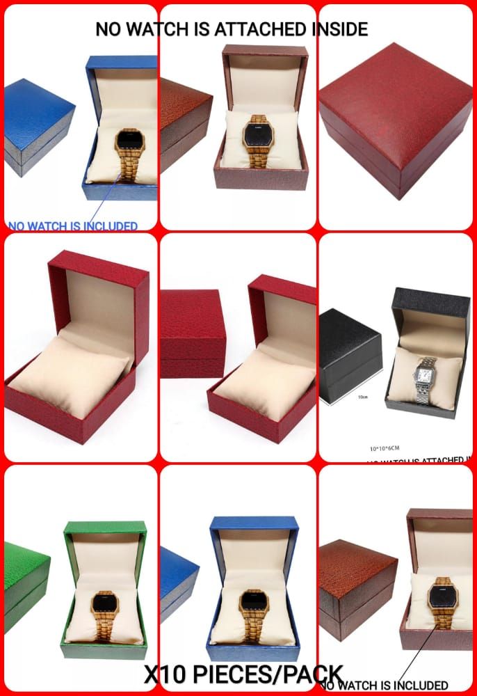 10 Pieces Wrist Watch Storage Box With Pillow Single Watch Gift Cases Jewelry Bangle Bracelet Watch Packaging Gift Box For Men Women Display Organizer
