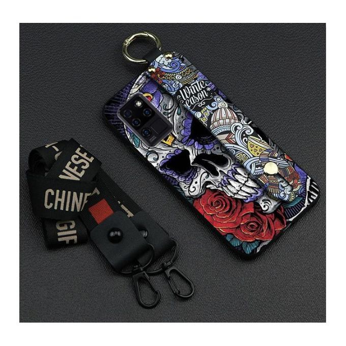 For Oukitel C21/C21 Pro Case Wrist Strap Holder Phone Case