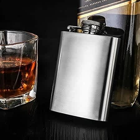 Liquor Pocket Hip Flask Stainless Steel Alcohol Whiskey Screw Cap Flagon - 9oz