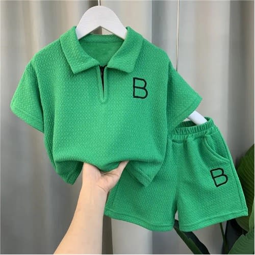 Zipper Lapel T-shirt Set